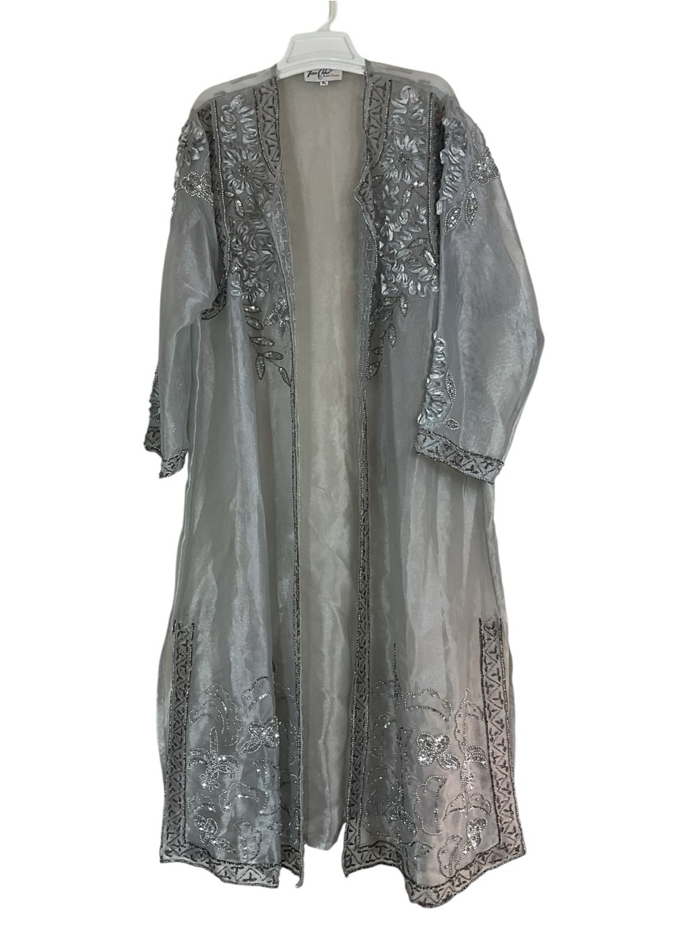 Tan-Chho by Krishma Overseas Sheer Embellished Kaftan Formal Open Front Duster